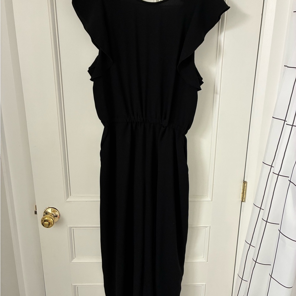 Aritzia Wilfred Black Ruffle Jumpsuit